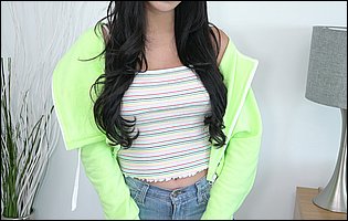 Beautiful busty teen Savannah Sixx getting nude