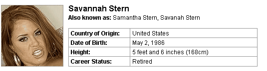 Pornstar Savannah Stern
