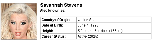Pornstar Savannah Stevens