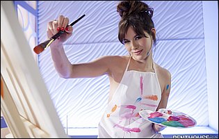 Cute painter Shyla Jennings having fun