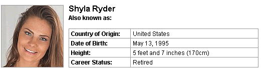 Pornstar Shyla Ryder