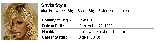 Pornstar Shyla Stylez