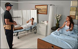 Hot patient Sophie Dee fucking her room mate pretty hard