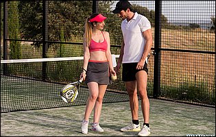Hot tennis player Stella Cox getting anal fucked outdoor