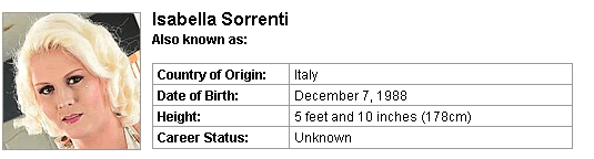 Pornstar Isabella Sorrenti