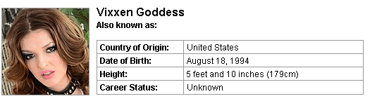 Pornstar Vixxen Goddess