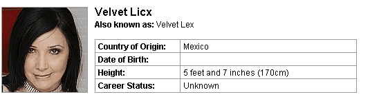 Pornstar Velvet Licx