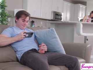 Gorgeous MILF Ashley Wolf fucking her step son