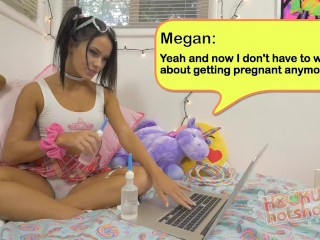 Cute teen Megan Rain is getting a rough fuck